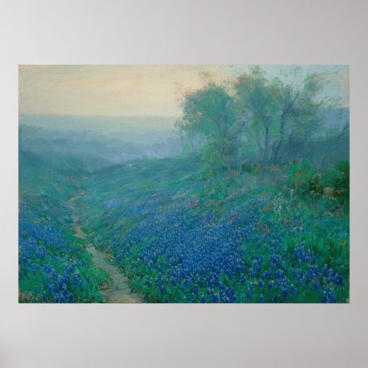 Poster Bluebonnets à Dawn, Onderdonk (Devant)
