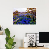 Poster Bluebonnets à Twilight, au nord de San Antonio (Bureau à domicile)