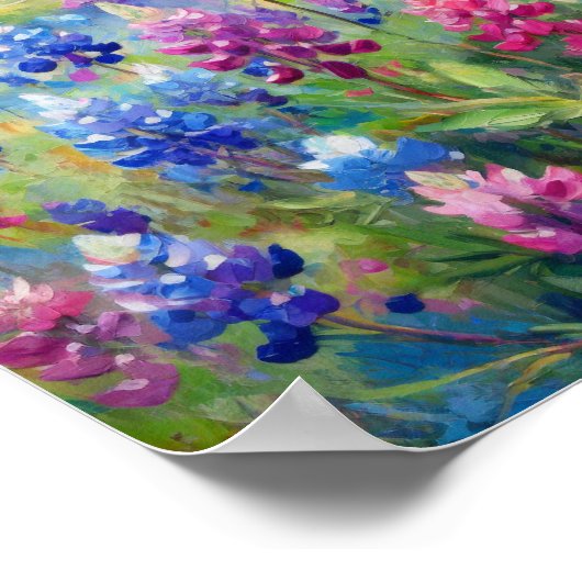 Poster Bluebonnets Art Floral Abstrait (Coin)