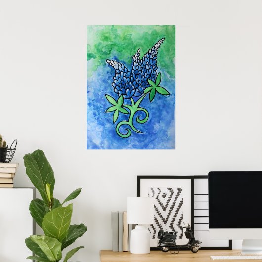 Poster Bluebonnets du Texas (Bureau à domicile)