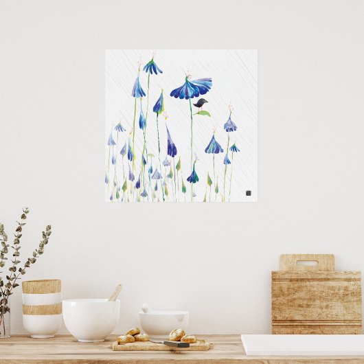 POSTER BLUEFLOWERRAIN (Cuisine)