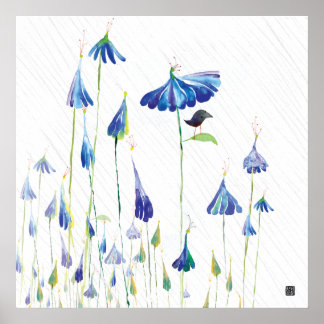 POSTER BLUEFLOWERRAIN