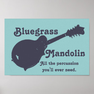 Poster Bluegrass Mandolin - Toutes les percussions dont v