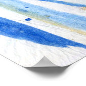 Poster Blues 001 Aquarelle Abstraite Papier texturé (Coin)