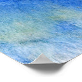 Poster Blues 005 Aquarelle Abstraite Papier texturé (Coin)