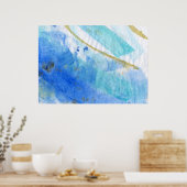 Poster Blues 005 Aquarelle Abstraite Papier texturé (Cuisine)