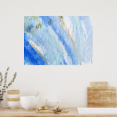 Poster Blues 007 Aquarelle Abstraite Papier texturé (Cuisine)