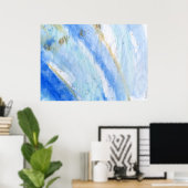 Poster Blues 007 Aquarelle Abstraite Papier texturé (Bureau à domicile)