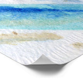 Poster Blues 012 Aquarelle Abstraite Papier texturé (Coin)