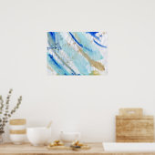 Poster Blues 012 Aquarelle Abstraite Papier texturé (Cuisine)