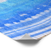 Poster Blues 016 Aquarelle Abstraite Papier texturé (Coin)