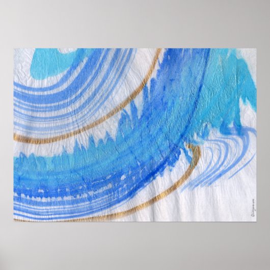 Poster Blues 016 Aquarelle Abstraite Papier texturé (Devant)
