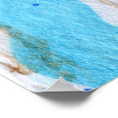 Poster Blues 017 Aquarelle Abstraite Papier texturé (Coin)