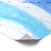 Poster Blues 022 Aquarelle Abstraite Papier texturé (Coin)