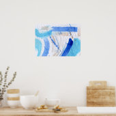 Poster Blues 022 Aquarelle Abstraite Papier texturé (Cuisine)