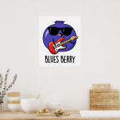 Poster Blues Berry Funky Fruit Pun (Cuisine)