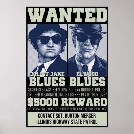 Poster Blues Brothers Recherché (Devant)