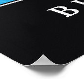 Poster Blues danse bleu blanc océan vagues motivation (Coin)