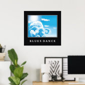 Poster Blues danse bleu blanc océan vagues motivation (Bureau à domicile)