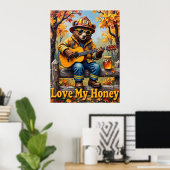 Poster Blues de bois : Serenade rustique du lion (Bureau à domicile)