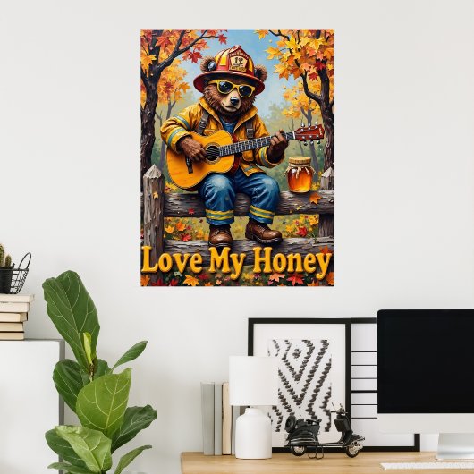 Poster Blues de bois : Serenade rustique du lion (Bureau à domicile)