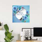 Poster Blues de Cornflower en Aquarelle Faveurs (Bureau à domicile)