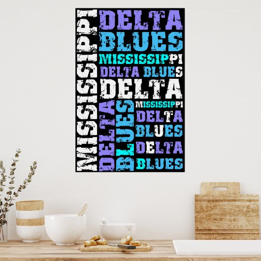 POSTER BLUES DELTA MISSISSIPPI (Cuisine)
