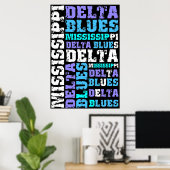 POSTER BLUES DELTA MISSISSIPPI (Bureau à domicile)
