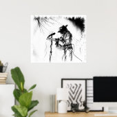 Poster Blues Music Guitariste et orchestre sur scène (Bureau à domicile)