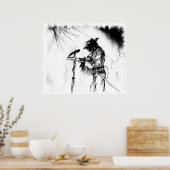 Poster Blues Music Guitariste et orchestre sur scène (Cuisine)