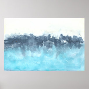 Poster Blues stratifiés peinture Abstraite