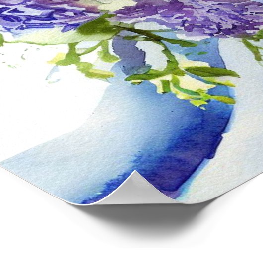 Poster Blues Vibrant, Bouquet en cascade nuptiale 1, (Coin)