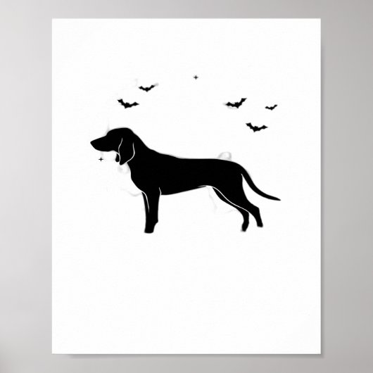 Poster Bluetick Chien - Halloween Lune Silhouette Classic (Devant)