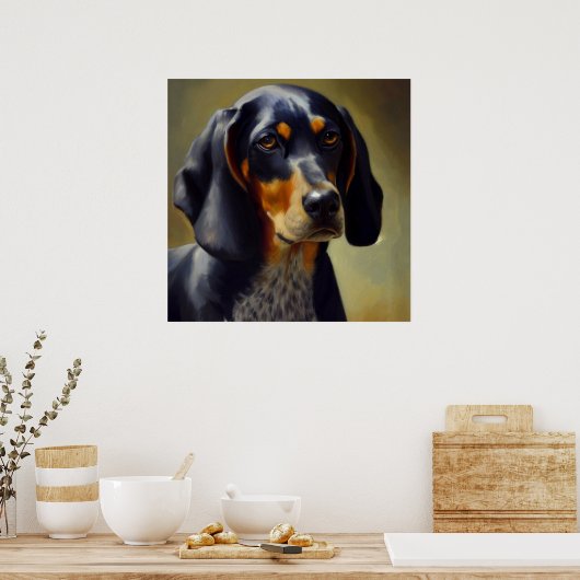 Poster Bluetick Coonhound Dog (Cuisine)