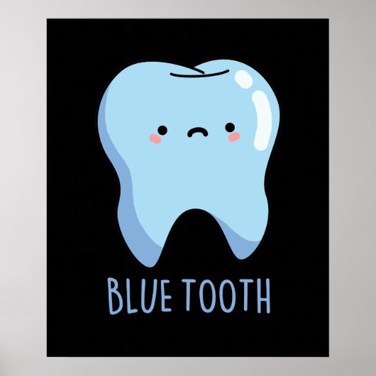 Poster Bluetooth Drôle Technique Blue Tooth Pun Fond Somb (Devant)