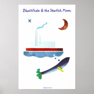 Poster BlueWhale & Starfish Moon