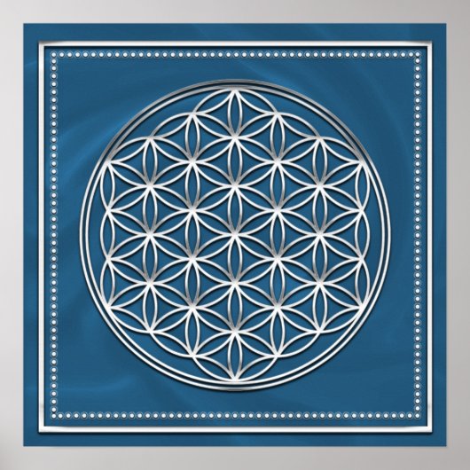 Poster Blume des Lebens - Fleur de vie - Silber (Devant)