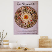 Poster Blumenuhr Flower Horloge Art Vintage (Cuisine)