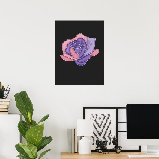Poster Blush and Bloom Rose (Bureau à domicile)