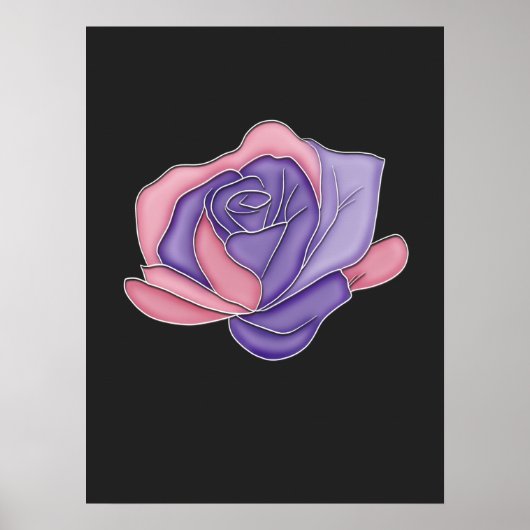 Poster Blush and Bloom Rose (Devant)