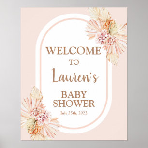 Poster Blush Boho Desert Baby shower Girl Panneau de bien
