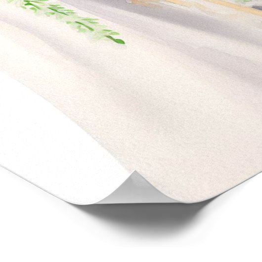 Poster Blush classique, Bouquet en cascade nuptiale 2, (Coin)