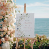 Poster Blush Fleur sauvage 90e anniversaire Bienvenue