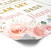 Poster Blush Floral 1er Anniversaire Jalon Statistiques d (Coin)