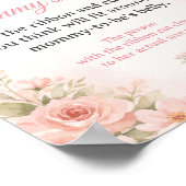 Poster Blush Floral Belly Size Baby Shower Game Sign (Coin)