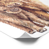 Poster Blush Floral Boho Highland Baby shower de veau de  (Coin)