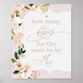 Poster Blush floral combien de baisers nuptiale douche je (Devant)