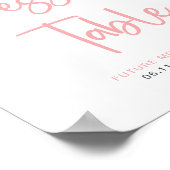 Poster Blush Floral | Enseigne de dessert de mariage à l' (Coin)