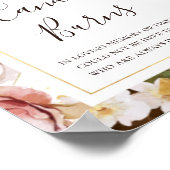 Poster Blush Floral Moderne | Cette Bougie Brûle Panneau (Coin)