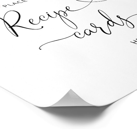 Poster Blush floral placez vos cartes de recette ici (Coin)